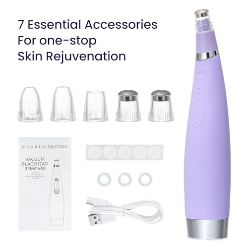 UNOISETION Diamond Microdermabrasion Machine£¬4 Modes Diamond Microdermabrasion Dermabrasion Machine Tool- - 2 Diamond Tips - 3 Heads - Blackhead Blemishes Remover£¨Purple£©