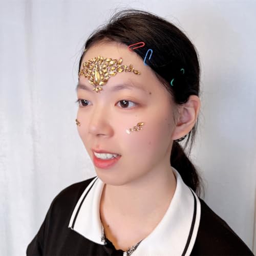 Gold Face Jewels for Festival, Wedding & Halloween Makeup