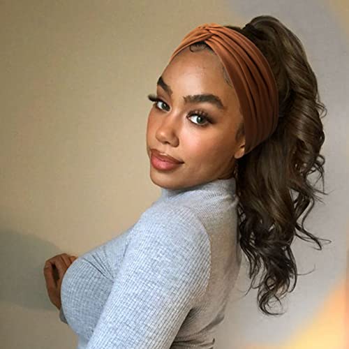 DRESHOW 4-Pack Turban Headbands for Women - Wide Head Wraps