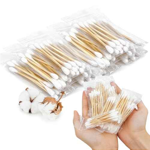 100 PCS (10 Pack of 10) Travel Size Cotton Swabs for Ears,Individually Wrapped Cotton Swabs,Round Tipped Round Ear Swab,Ear Sticks,Travel Ear Cleaning Cotton Buds for Travel Makeup,Hotel