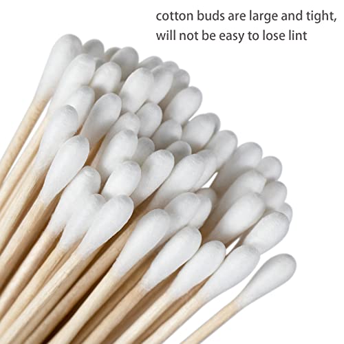 Bcowos 6-Inch Cotton Swabs - 1000 Count Wooden Sticks for Makeup & Cleaning