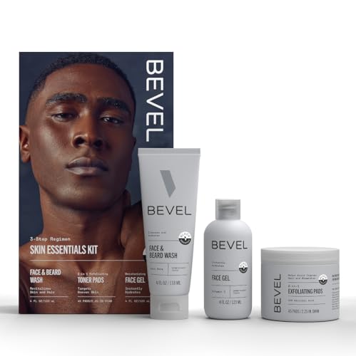 Bevel Men's Skincare Set - Face Wash, Exfoliating Pads & Moisturizer