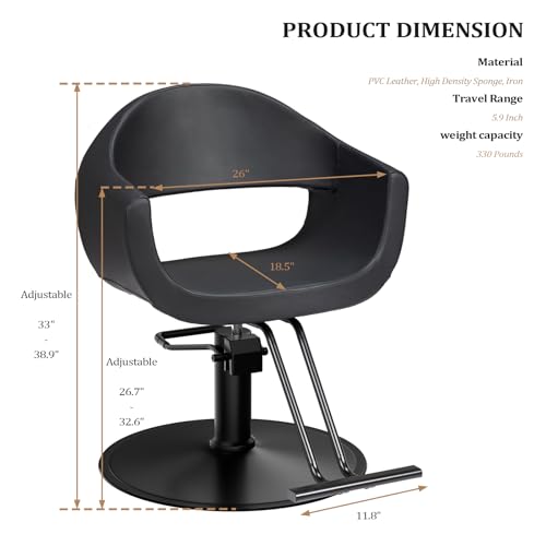 OmySalon Barber Chair - Heavy Duty Hydraulic Pump 330lbs