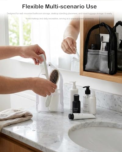 2 Pack EVA Mesh Toiletry Bags - Waterproof Travel Organizers