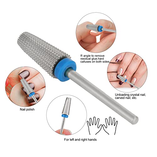 3pcs Pack Nail Drill Bit, Tungsten Steel Nail for Gel Remover,Nail Cuticle Clean Manicure Pedicure Safety Tools Home Salon Use, 2.35mm 0.09in Shank Diameter