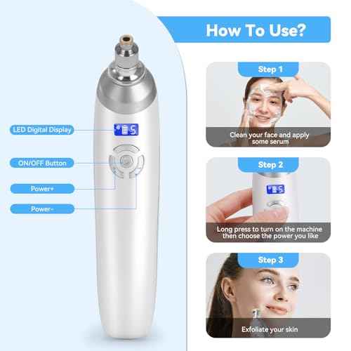 Upgraded Diamond Micro-Dermabrasion Facial Machine, Professional Facial Deep Cleasing Tool, Home Use Facial Skin Care Equipment