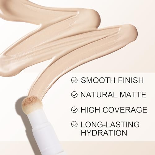 Creamy Concealer & Foundation Stick, Full Coverage Makeup Stick Matte, Lightweight Hydrating Natural£¬Under Eye Concealer Pen for Dark Circles, Acne & Spots