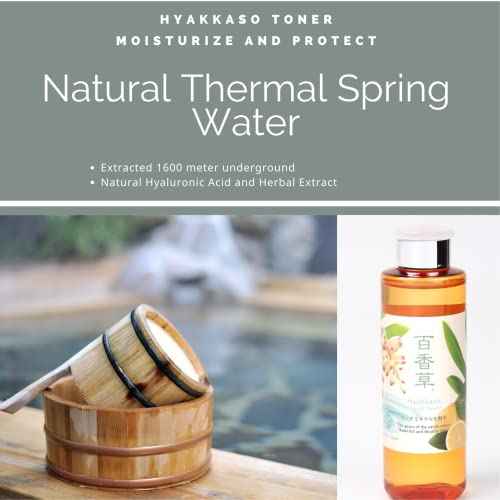 Acne Care Gentle Toner for Sensitive Skin, Dry Skin, Alcohol Free, Hyaluronic Acid Moisturizer, Japanese Skincare, Spring Water Facial for Men, Women, Teens, Hyakkaso | 6.76 fl.oz 200ml