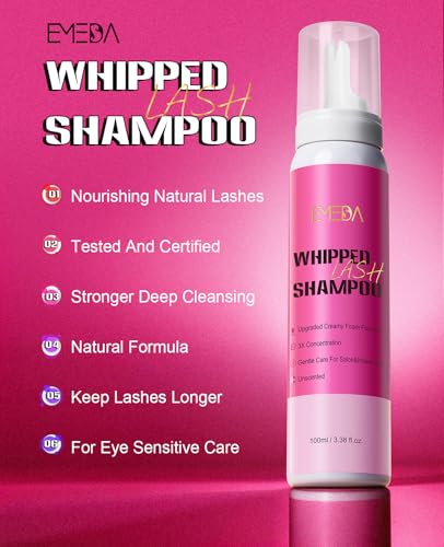 EMEDA Whipped Lash Shampoo Kit - Eyelash Extension Cleanser, 100ml
