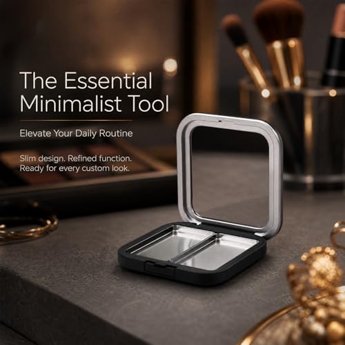 Magnetic Refillable Eyeshadow Palette Set with Mirror - 2 Pcs Compact Makeup Organizer
