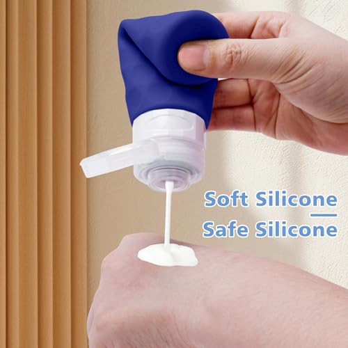 Silevoler Travel Bottles - 4 Pack TSA Approved 3oz Leak-Proof Silicone Containers