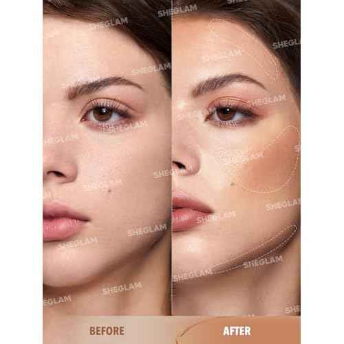 SHEGLAM Silk Haze Cream Bronzer Blendable Cream Makeup with a Lightweight Formula - Customizable Face Makeup for a Natural, Sun-Kissed Glow Long Lasting-Golden Sun
