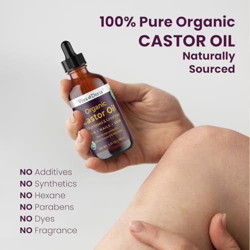 Viva Doria Organic Castor Oil 4 Fl Oz | Cold Pressed