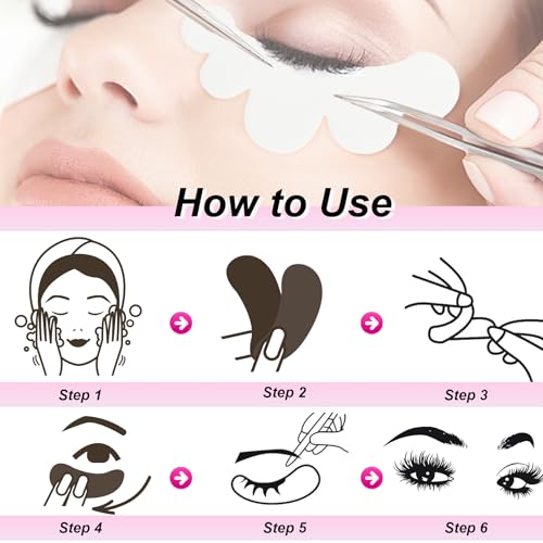 Under Eye Gel Pads for Lash Extensions, Lint-Free & Individually Wrapped, 100 Pairs