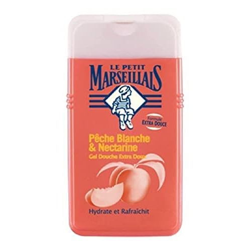 Le Petit Marseillais 1 Bottle of Body Wash Your Choice, French Shower Cream 6 Varieties 250ml (8.4oz) (P?che Blanche et Nectarine (White peach and Nectarine))