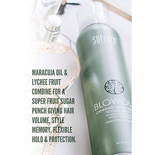 SURFACE Hair Blowout Hair Texture Spray for Women and Men, 4 oz - Heat Protecting, Volumizing Spray Lychee and Maracuja Oil - Premium Blowout Hair Products for Styling