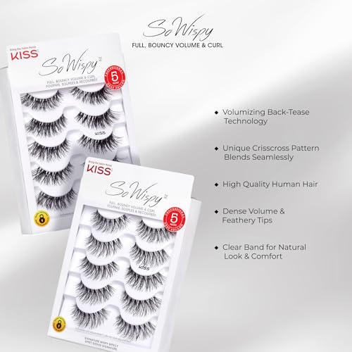 Kiss So Wispy Pixie False Eyelashes 12mm 5 Pair