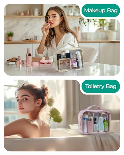 BAGSMART TSA-Approved Clear Toiletry Bag with Puffy Edge