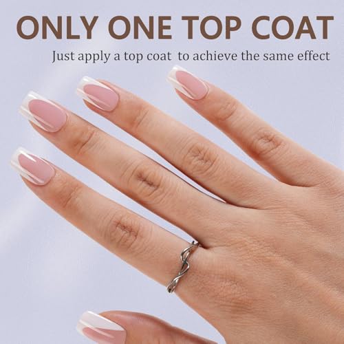 Misssix French Tip Press On Nails Kit 160Pcs Short Square