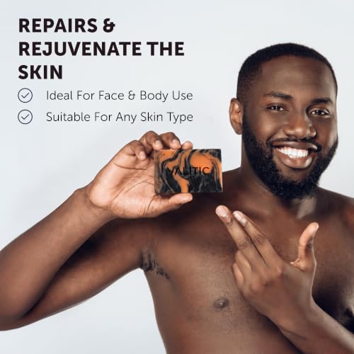 VALITIC Charcoal Kojic Acid Turmeric Black Soap for Dark Spots 4 Pack 3.52oz each
