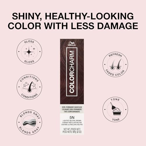 COLORCHARM Demi Permanent Hair Color Gloss 2 Fl Oz - 5N Lightest Neutral Brown