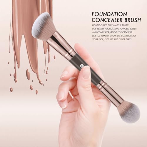 KINGMAS Double-Ended Makeup Brush for Foundation & Concealer