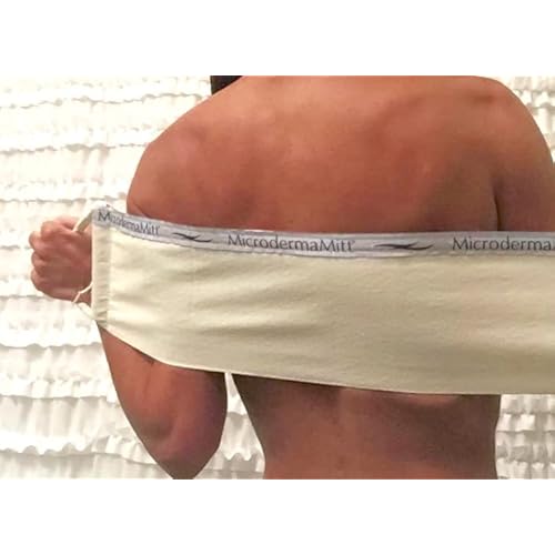 MicrodermaMitt Deep Exfoliating Back Scrubber for Bath & Shower - Dead & Dry Skin Remover - Double-Sided Exfoliator - Body Wash Cloth for Men & Women