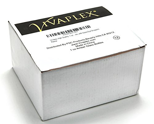 Vivaplex 1 oz Amber Glass Bottles with Glass Droppers (12-Pack)