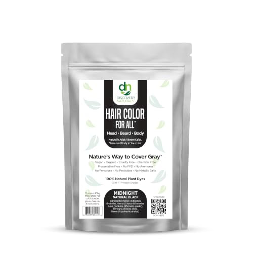 Midnight Black Henna Hair Color Kit - Natural Dye Powder