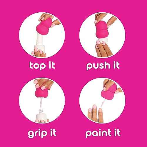 Universal Nail Polish Grip for Precision Painting Perfect for DIY Manicures, Nail Artists, and Professionals - Easy to Use, Suitable for Righties and Lefties - 4 Fun Colors (fuchsia)