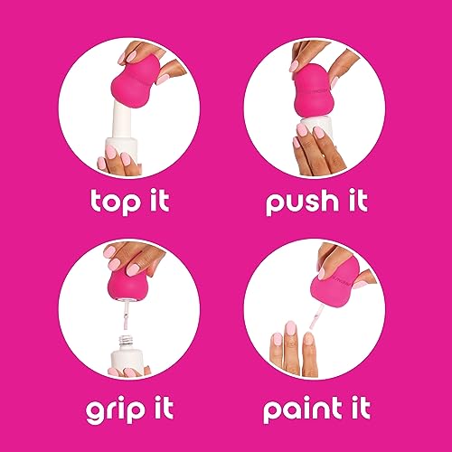 Mani Maker Universal Nail Polish Grip for Precision Painting Perfect for DIY Manicures, Nail Artists, and Professionals - Easy to Use, Suitable for Righties and Lefties - 4 Fun Colors (blanc)