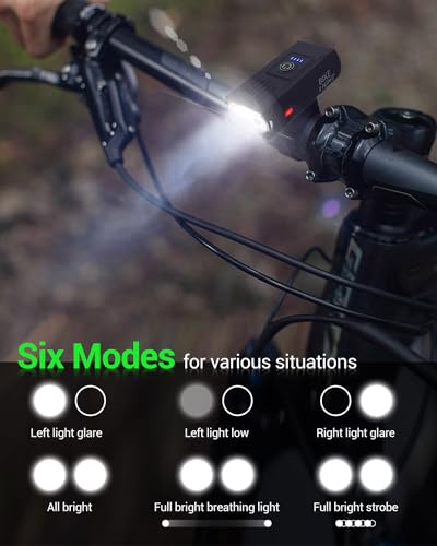 Victoper Bike Light, High Lumens Super Bright Bicycle Light, 6+4 Modes USB Rechargeable Bike Headlight & Tail Light Set, Waterproof Safety Bike Front & Rear Light for Road, Mountain, Night Riding