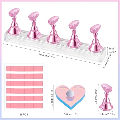 Nail Art Stand Kit with Magnetic Holders & Reusable Putty