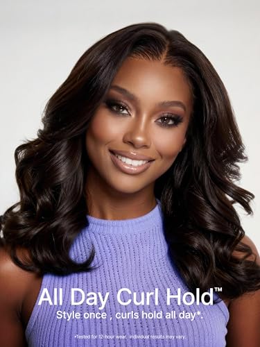 LUVME All-Day Curly Hold Human Hair Wig 14-Inch Shoulder Length Pre-Plucked HD Lace Front