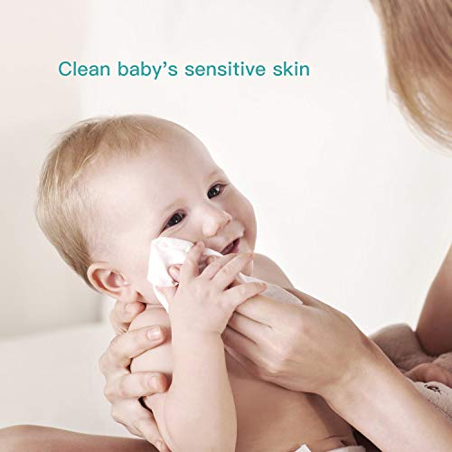 Unscented Baby Saline Wet Wipe, 100% Cotton & Silicone Foam Dressing with Border Adhesive Waterproof