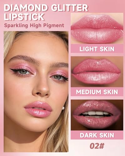 Diamond Glitter Lipstick with Creamy Texture | Long Lasting Shimmer