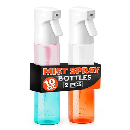 ZOKLU 2-Pack Continuous Spray Bottle, 10 oz, 360° Mist