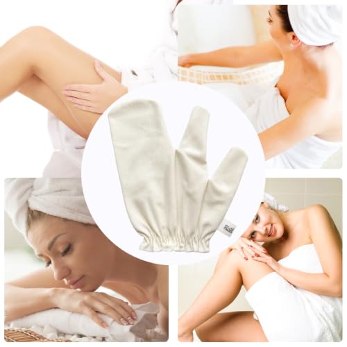 Celeyearnirs 2PCS Raw Silk Garshana Gloves - Free Size Exfoliating Body Scrubbing