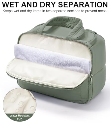 Bagstellar Large Quilted Makeup Bag - Travel Toiletry Organizer