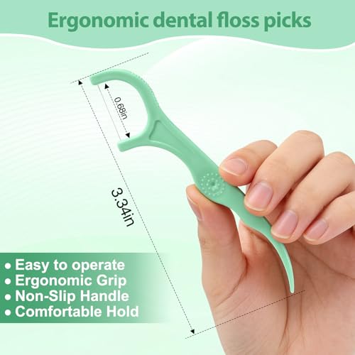 Dental Floss Picks 200 Count - 2 in 1 Ergonomic Tooth Picks