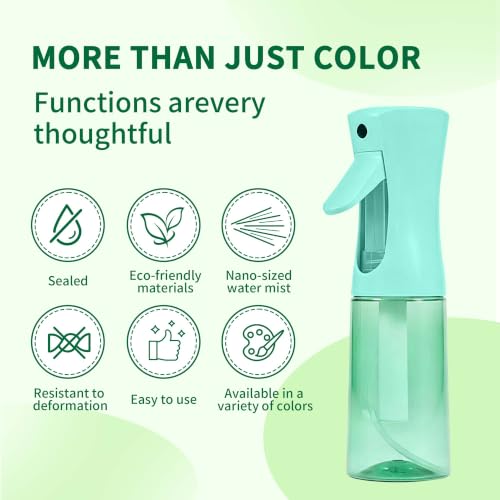 Continuous Spray Bottle for Hair - Ultra Fine Mist Water Sprayer