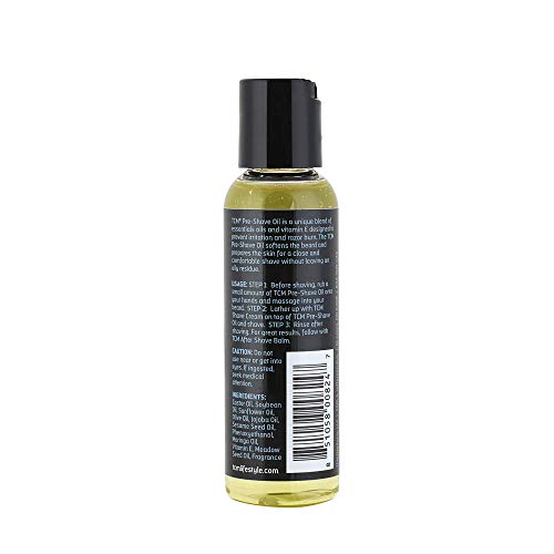 TCM Pre-Shave Oil, Softens Beard and Conditions Skin with Moringa and Olive Oil, Preps for a Smooth Shave, Lightweight Non-Greasy Formula, 2oz, Cruelty-Free