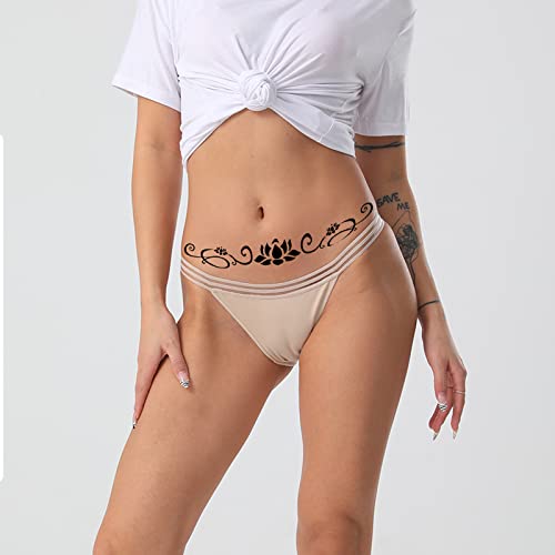 Flower Temporary Tattoos - 12 Sheets Waterproof Belly Stickers