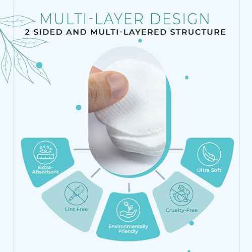 R-Neu 300 Count Premium [Turkish] Cotton Rounds, Stitched, Waffle Textured, 100% Pure & Natural Cotton Pads for Face, Hypoallergenic Makeup Remover (Packaging May Vary)