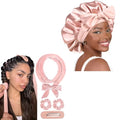 Heatless Hair Curlers with Satin Silk Bonnet - No Damage Overnight Styling