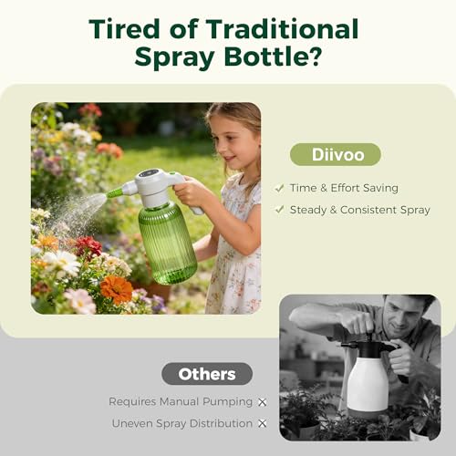 Diivoo Electric Spray Bottle 2L Rechargeable Plant Sprayer