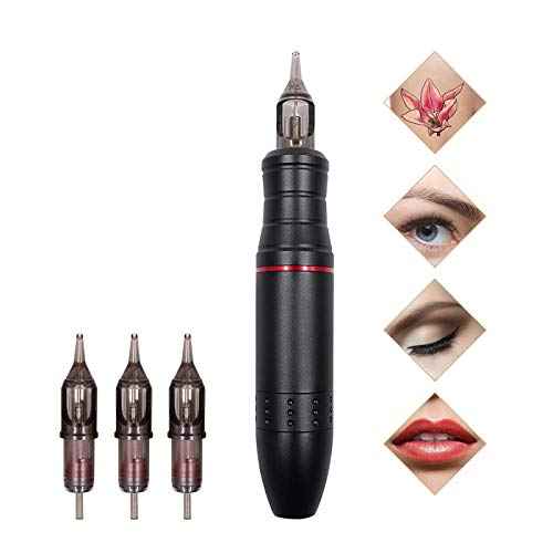 BIOMASER G1 Rotary Pen Tattoo Machine Cartridge Tattoo Pen Machines RCA Connector 4.5W Coreless Motor Cartridges Needle for Tattoo Women Artists Beginner(Black)