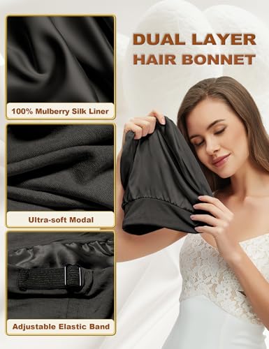 Mulberry Silk Sleep Bonnet for Hair Protection