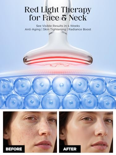 7-Color Red Light Therapy Device for Face & Neck - Anti-Aging Massager