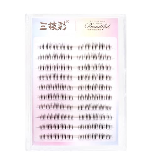 DIY Eyelash Extensions Natural 3D Effect Individual Lash 7-10mm Lashes 100 Clusters Volume Upper + Lower Lashes Mixed Set, Home Eyelash Extension C curl Lashes Wholesale Pack